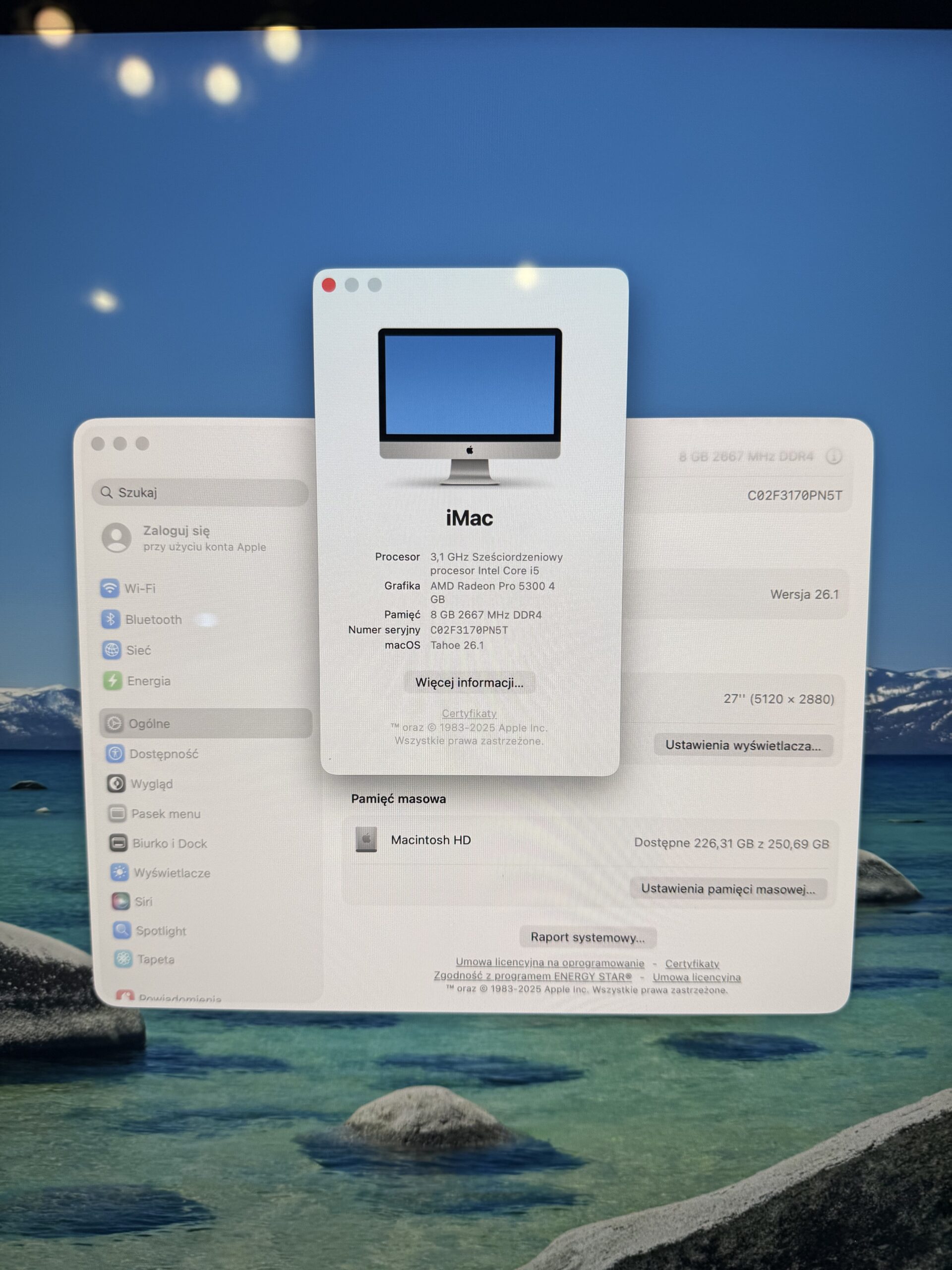 27 cali iMac z matrycą Retina 5k 2020 rok